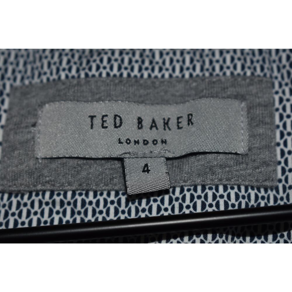 Ted Baker Gray Collared Button Polo T Shirt Size 4 - Picture 3 of 5